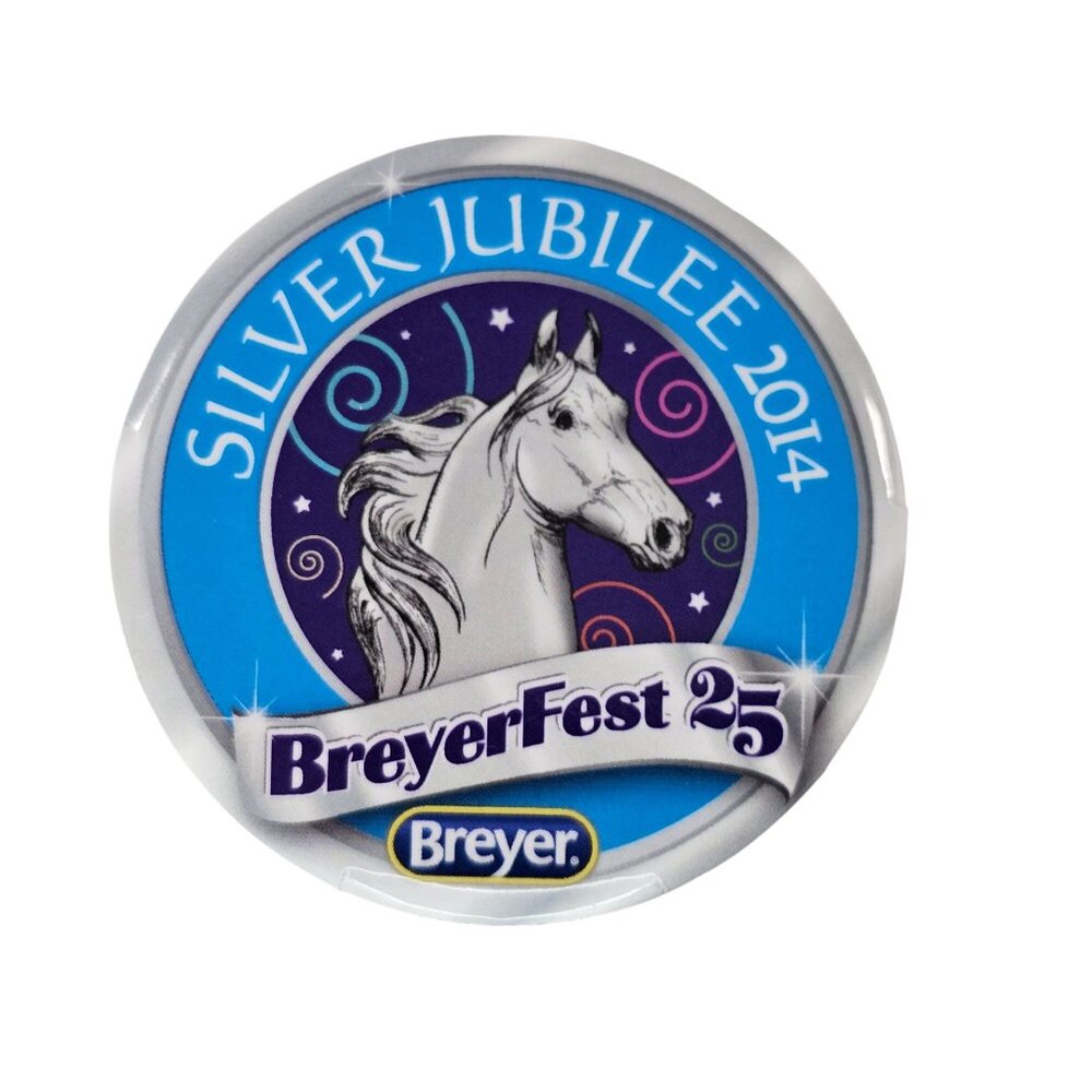 Breyerfest 2014 Silver Jubilee Button Pin 25th Anniversary Breyer Horse